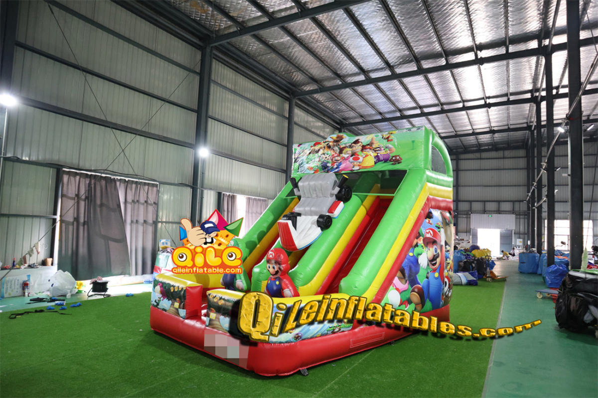 qile-7101 inflatable dry slide Mario Car slide