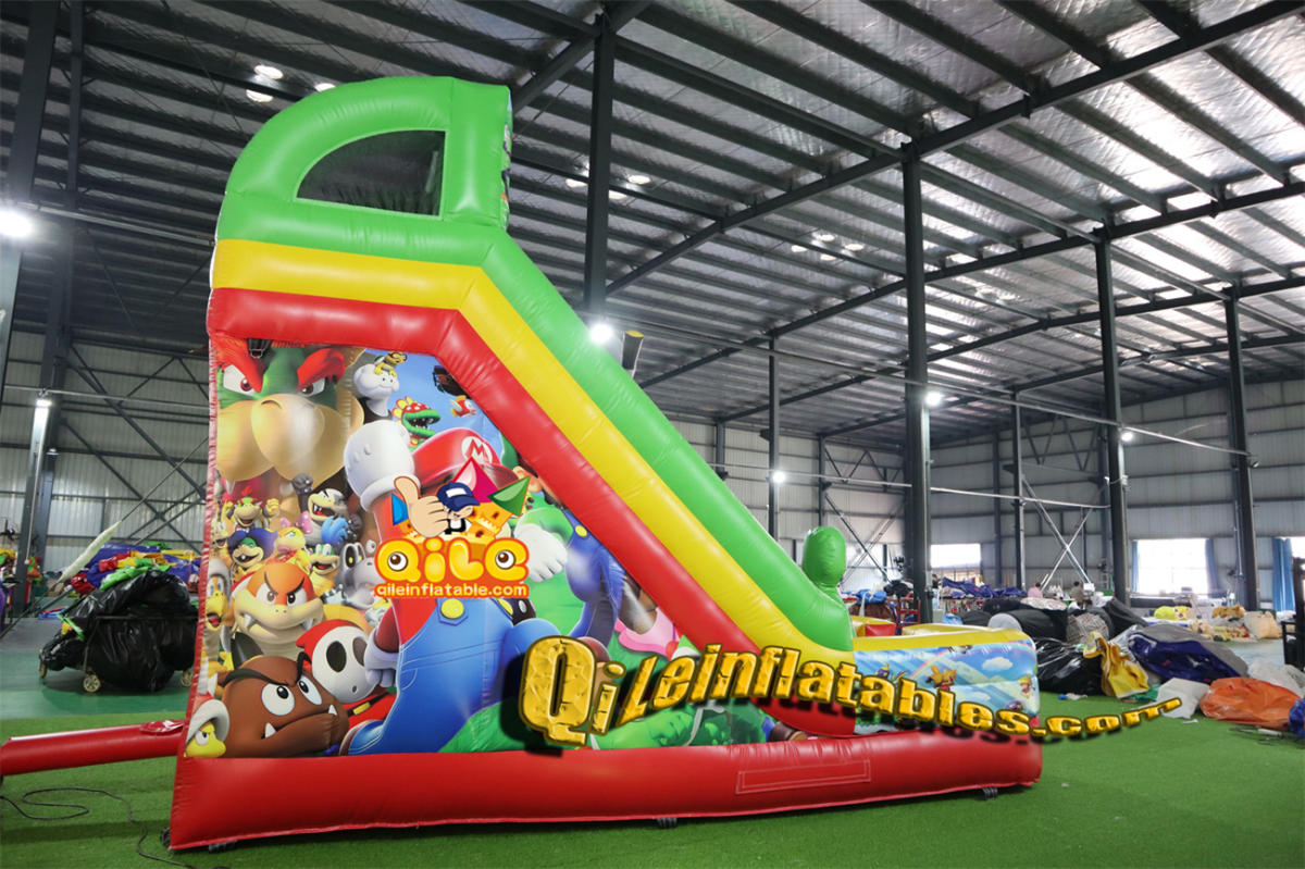 qile-7101 inflatable dry slide Mario Car slide