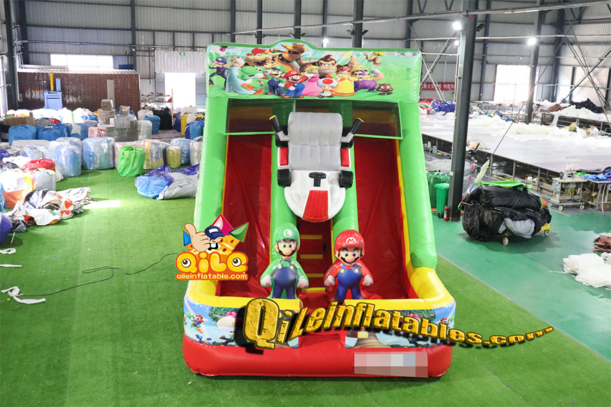 qile-7101 inflatable dry slide Mario Car slide