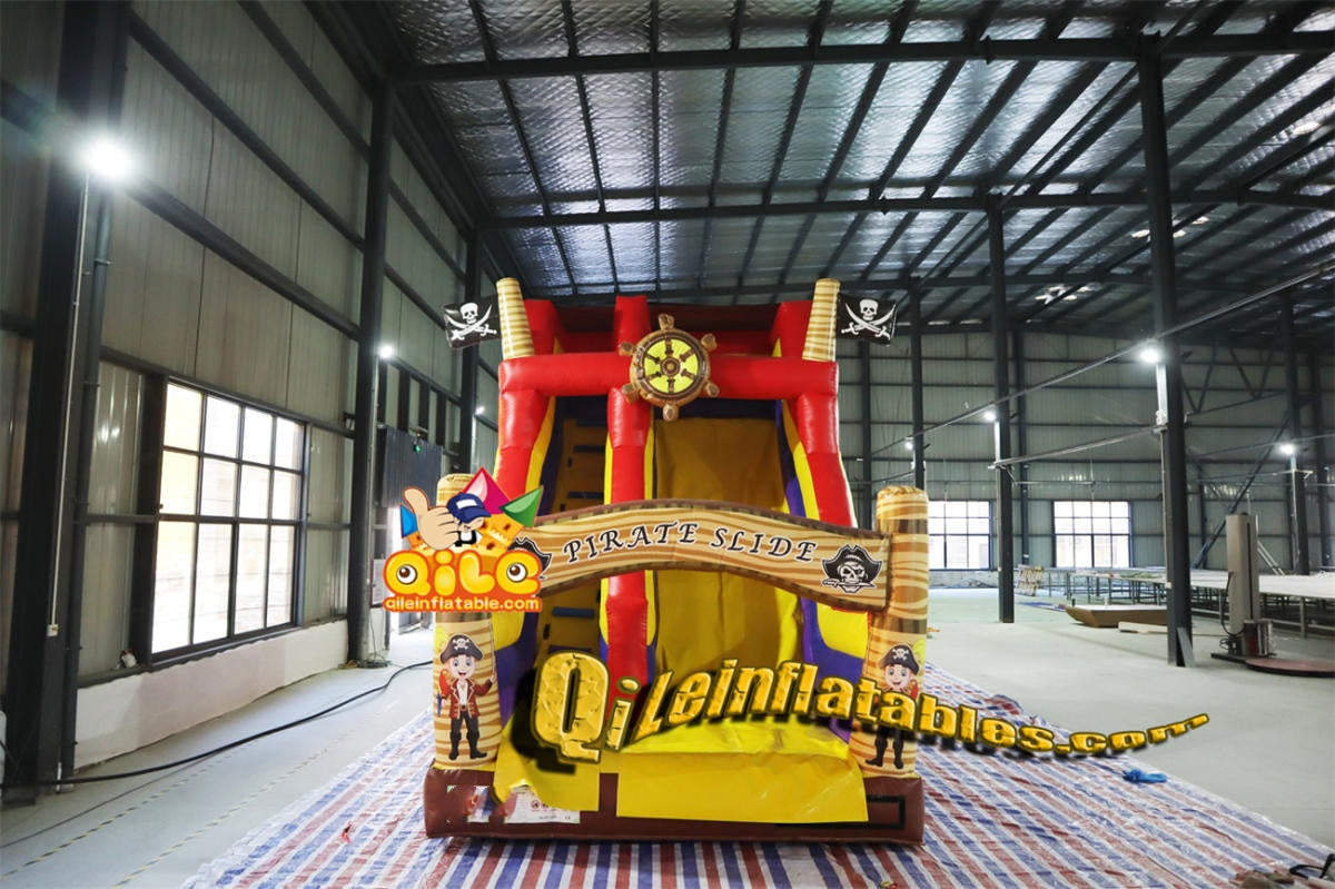 qile-7012 inflatable dry slide pirate ship slide)