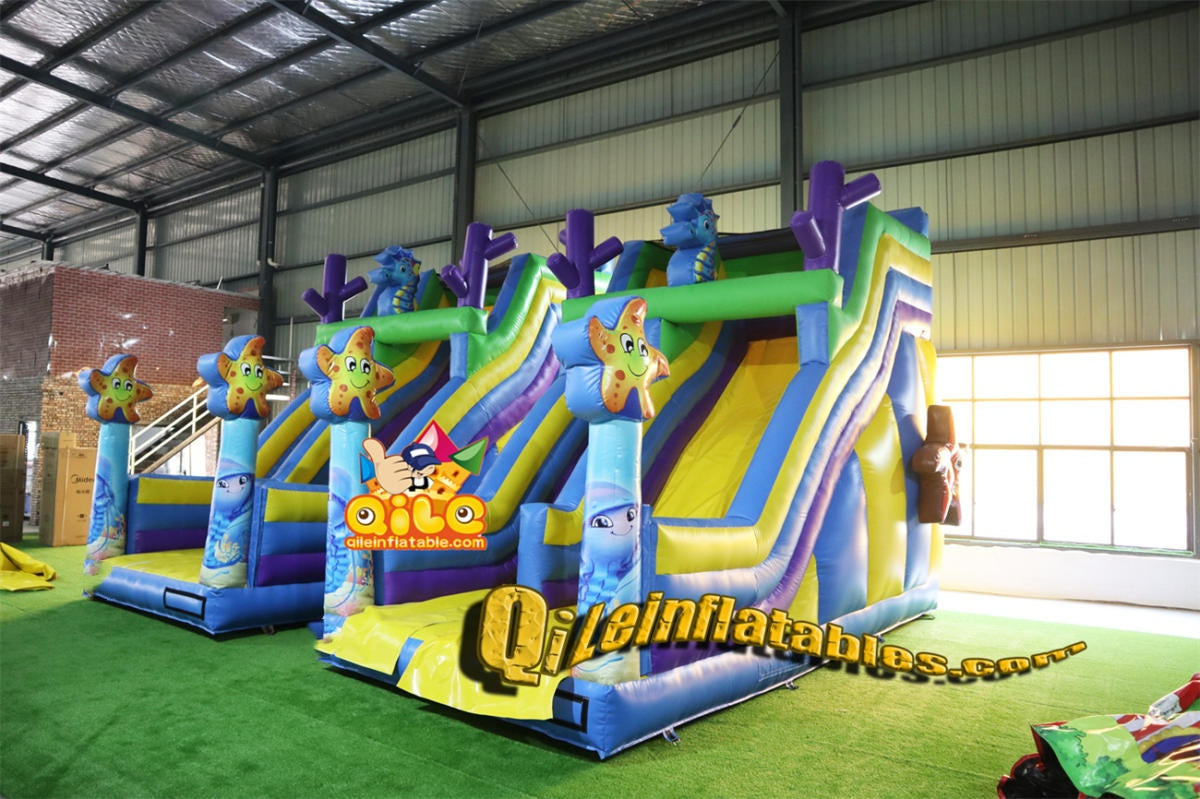 qile-7014 inflatable dry slide ocean slide