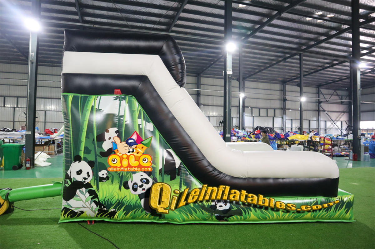 qile-7018 inflatable dry slide Cute Panda slide
