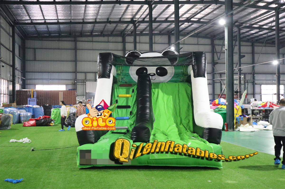 qile-7018 inflatable dry slide Cute Panda slide