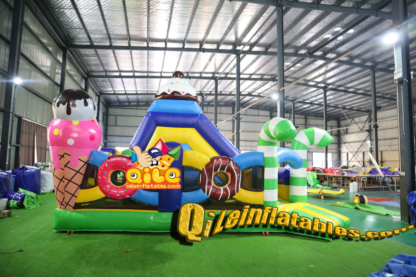 qile-2024045 inflatable castle candy combo for sales