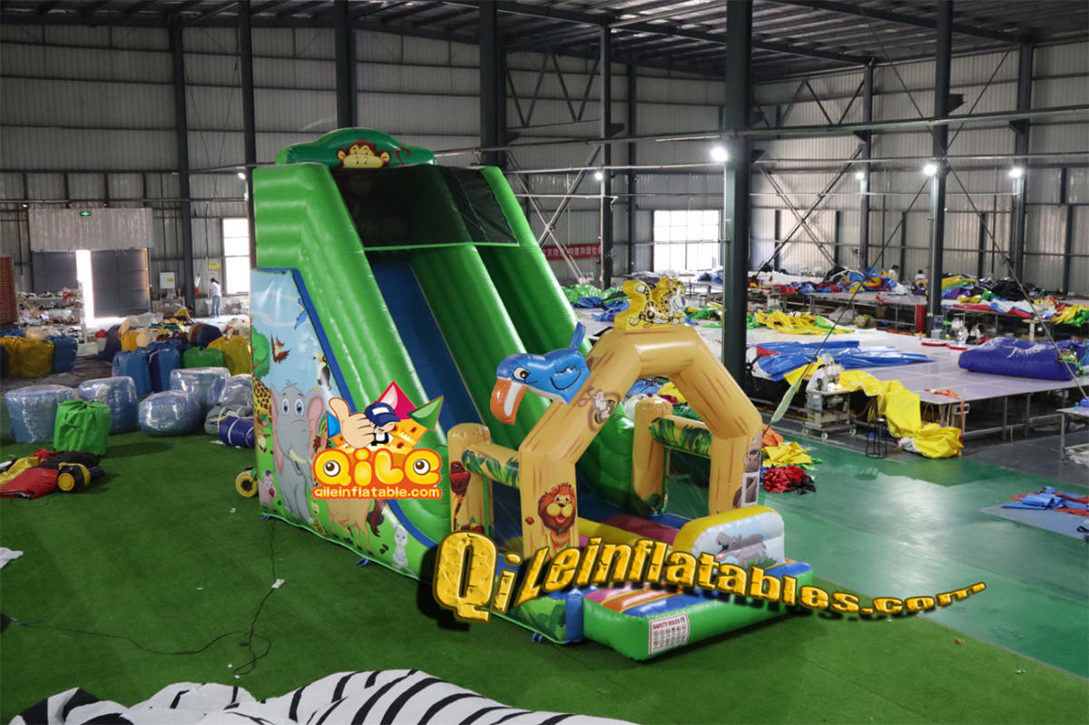 qile-7021 inflatable Zoo Forest dry slide
