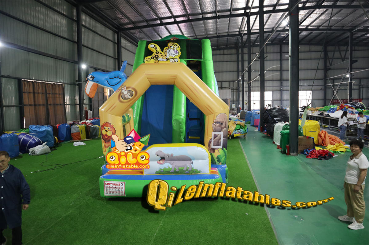 qile-7021 inflatable Zoo Forest dry slide