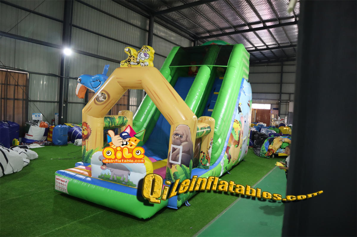 qile-7021 inflatable Zoo Forest dry slide