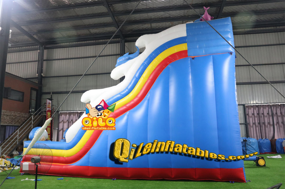 qile-7025 inflatable Ocean Shark dry slide