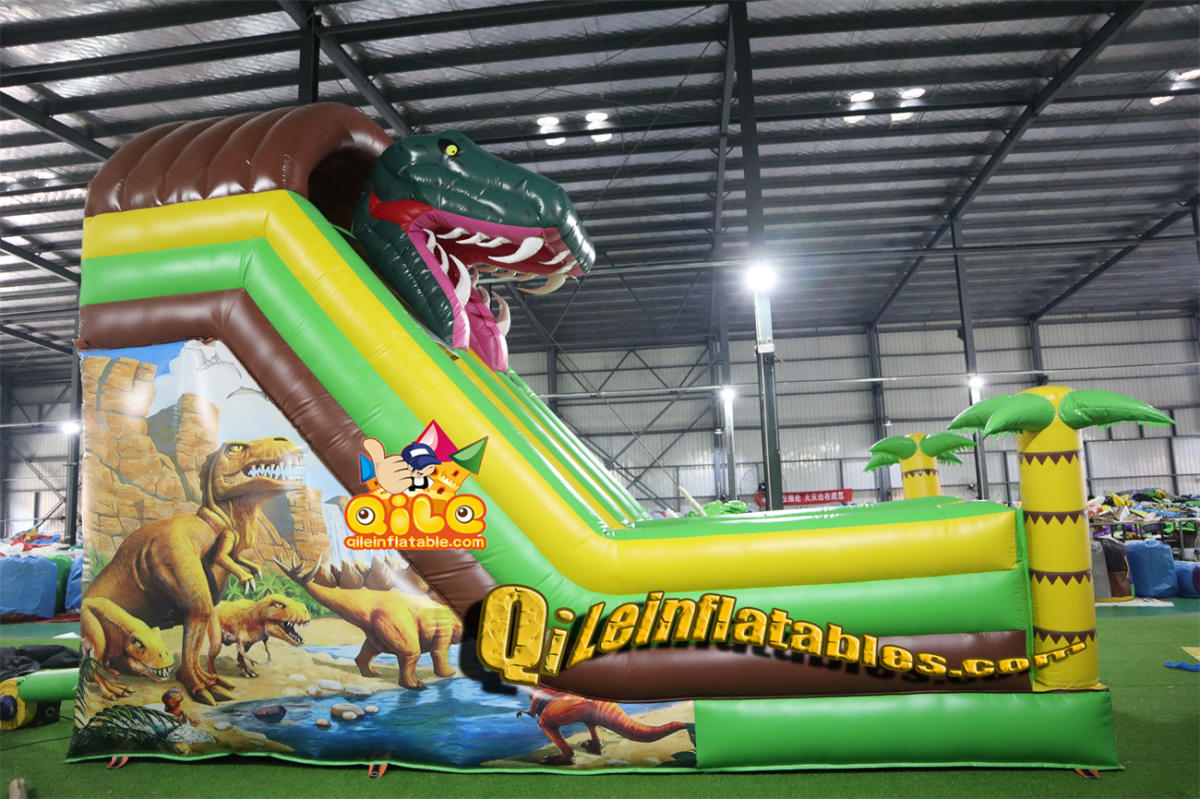 qile-7043 inflatable dry slide Alligator Mouth slide