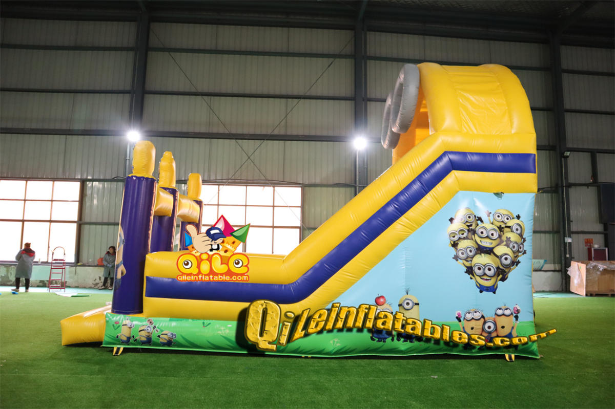 qile-7046 inflatable dry slide Minions slide