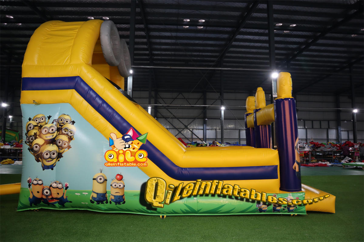 qile-7046 inflatable dry slide Minions slide