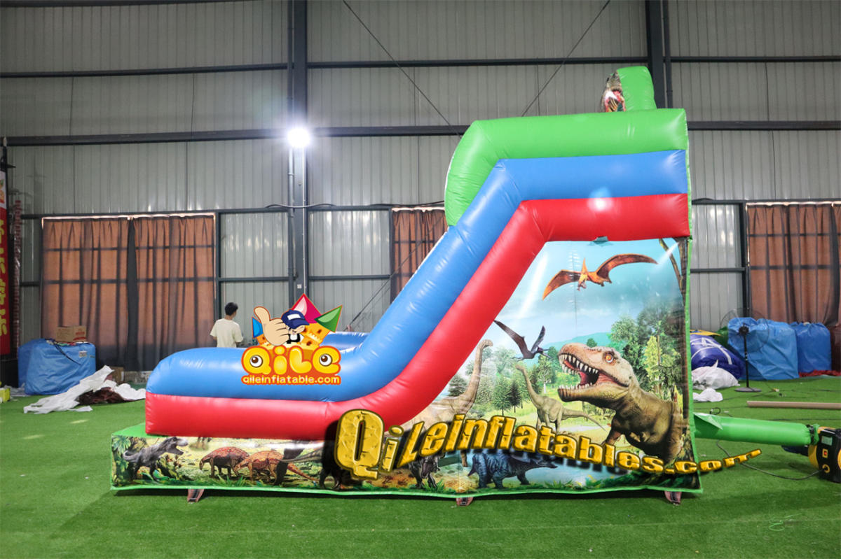 qile-7047 inflatable dry slide Dinosaur slide slide