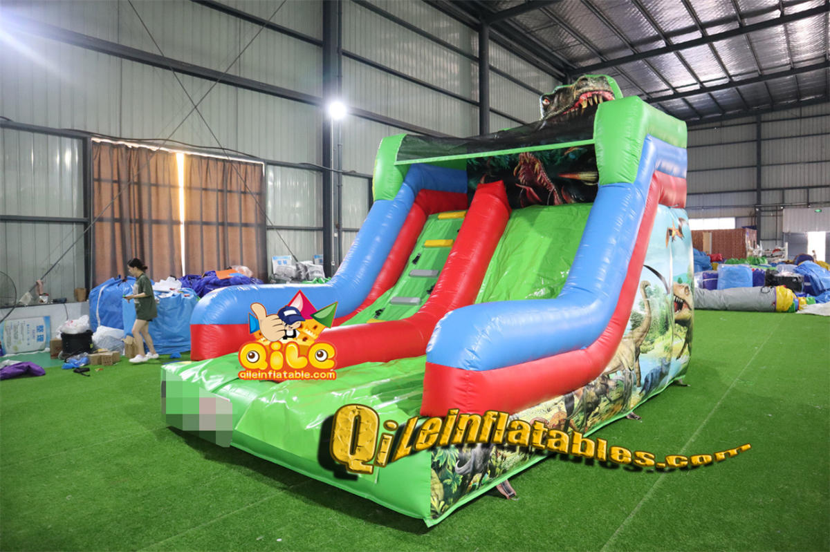 qile-7047 inflatable dry slide Dinosaur slide slide
