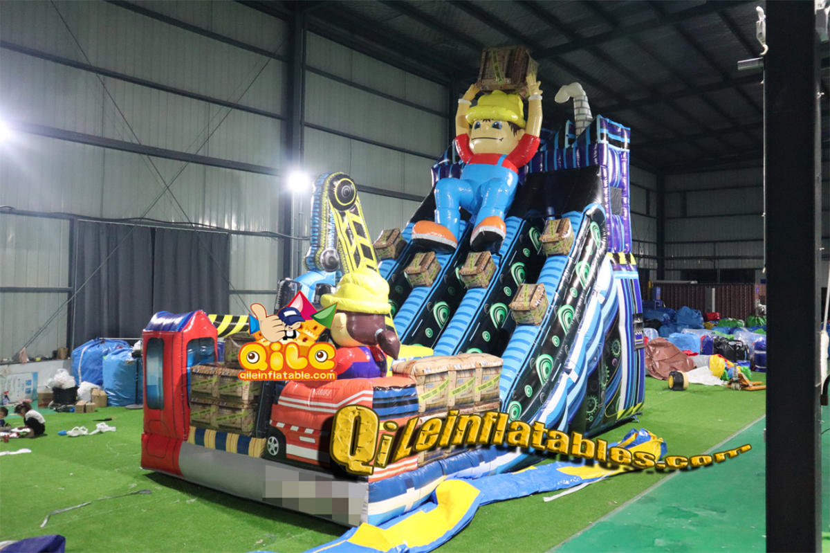qile-7049 inflatable dry slide Treasure Digging slide