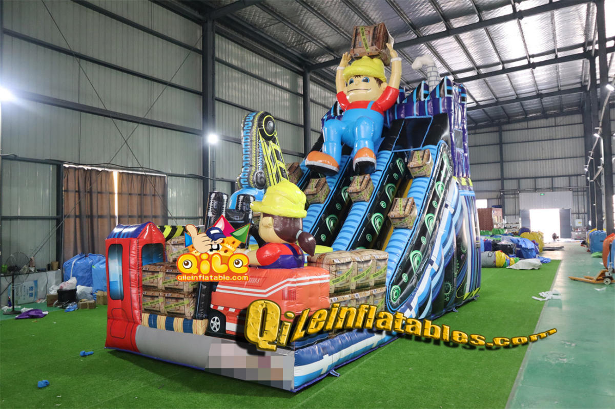 qile-7049 inflatable dry slide Treasure Digging slide