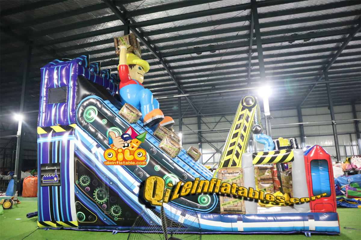 qile-7049 inflatable dry slide Treasure Digging slide