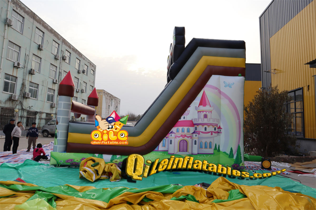 qile-70651 inflatable dry slide castle slide