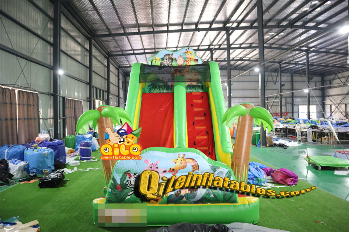 qile-7068 inflatable dry slide forest slide