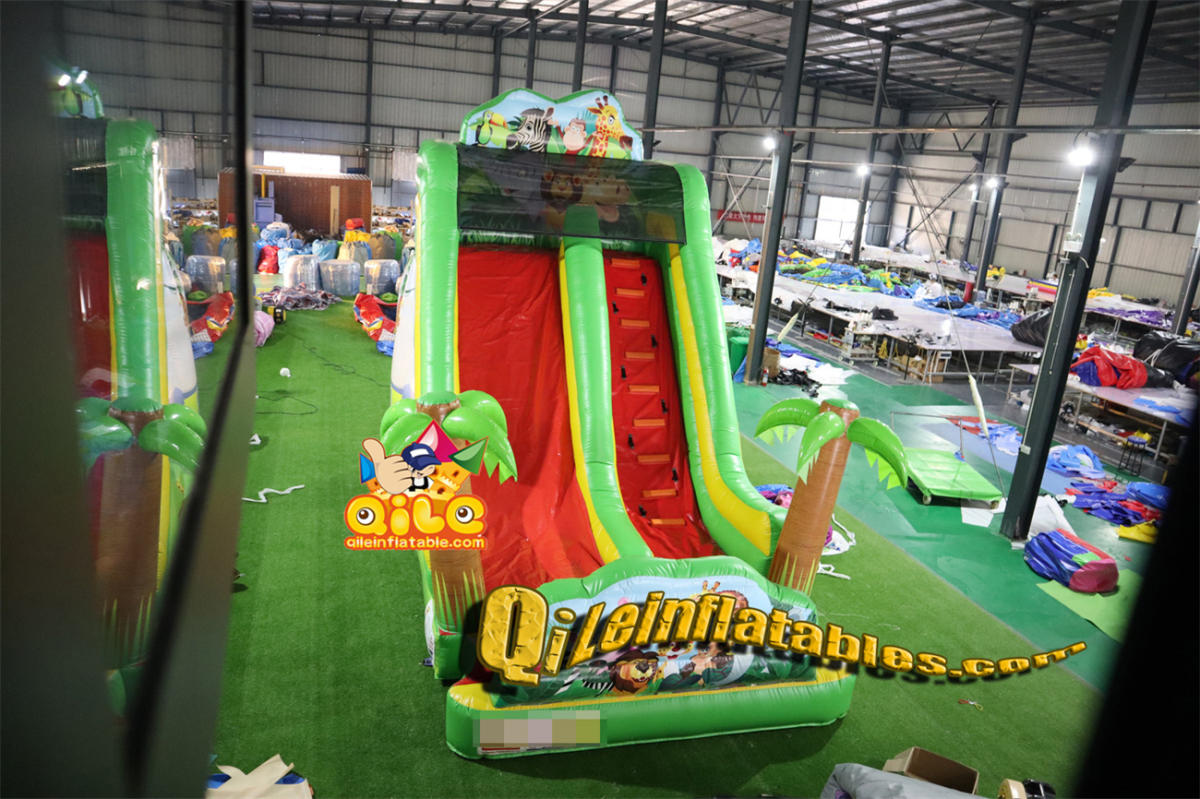 qile-7068 inflatable dry slide forest slide