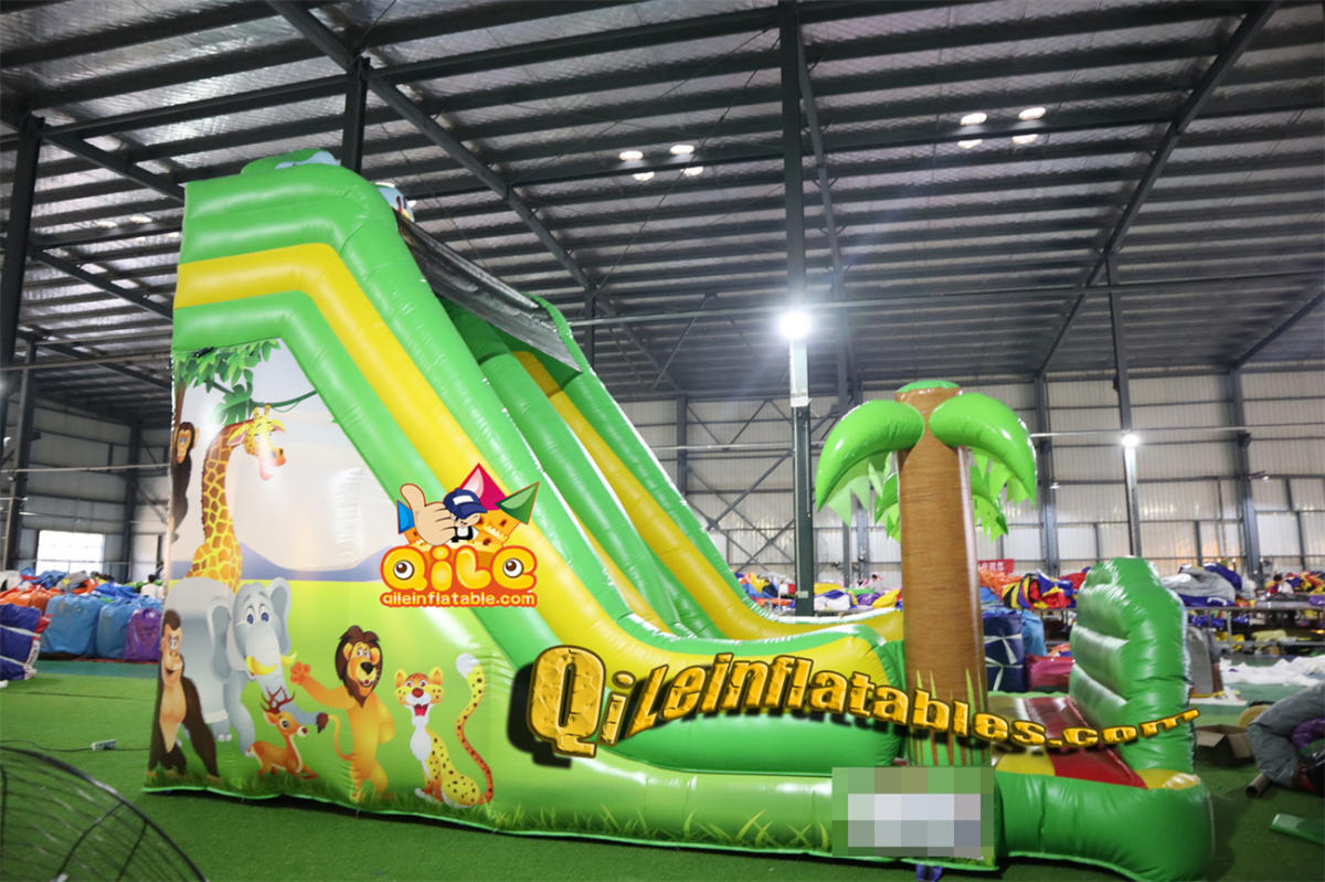 qile-7068 inflatable dry slide forest slide