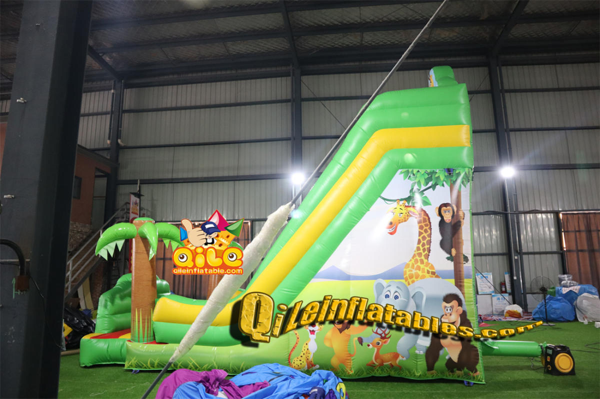 qile-7068 inflatable dry slide forest slide