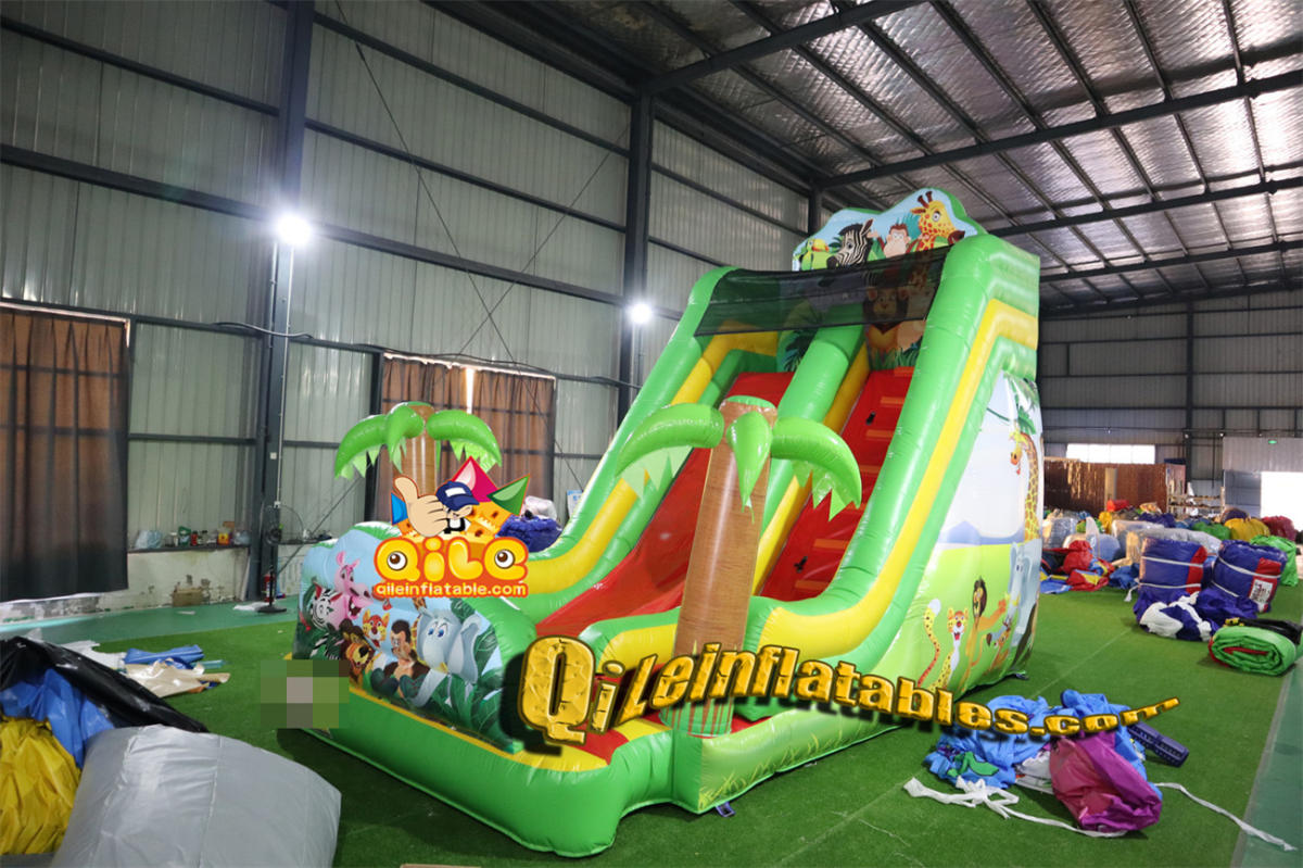qile-7068 inflatable dry slide forest slide