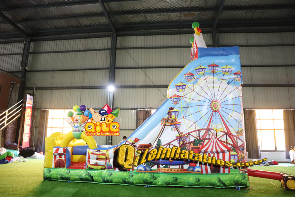 qile-7081 inflatable dry slide kids park slide