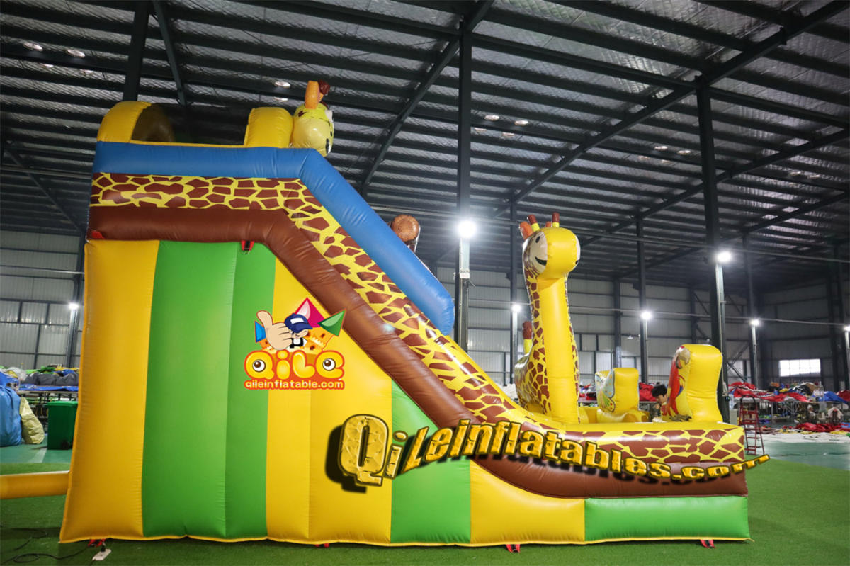 qile-7084 inflatable dry slide forest slide