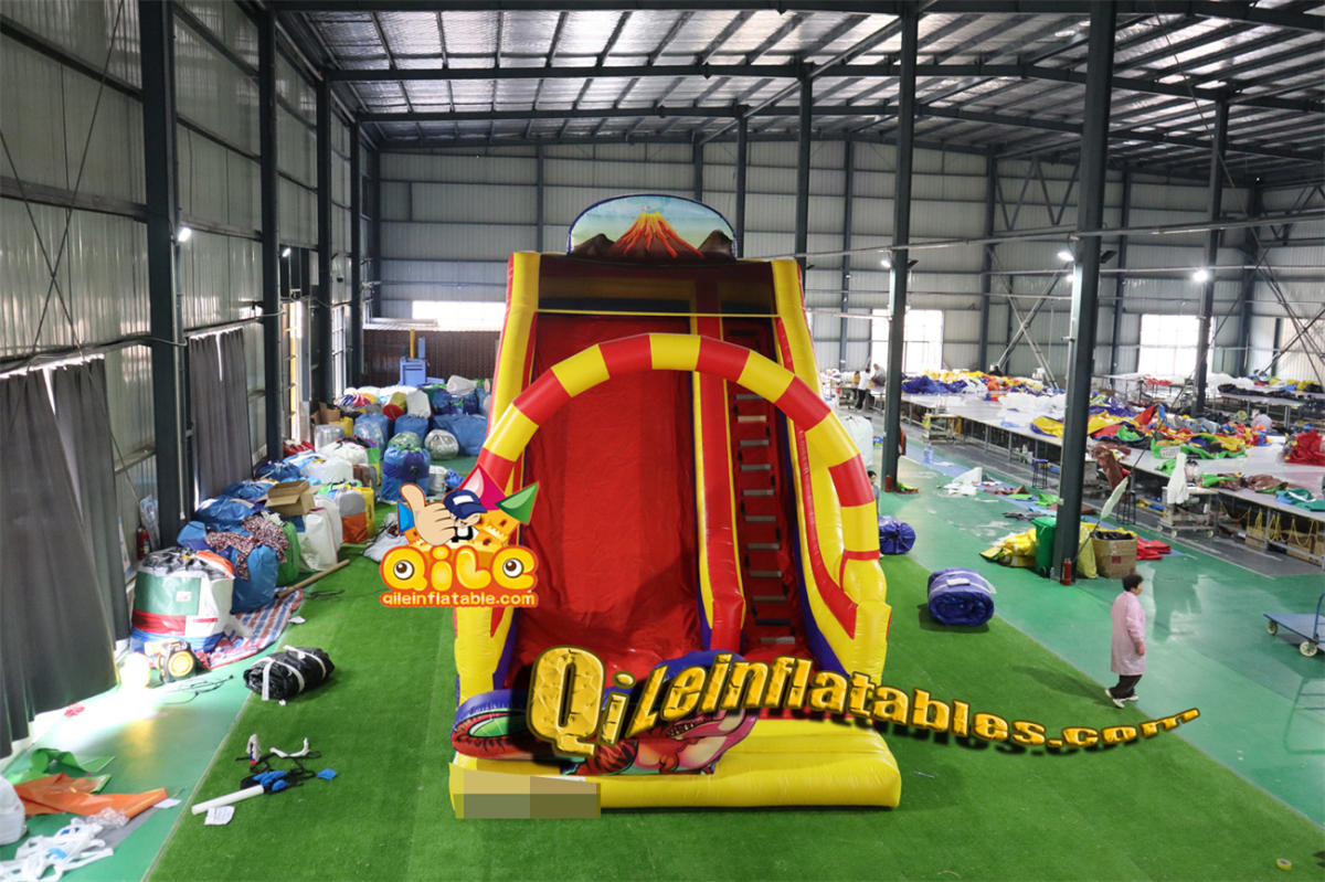 qile-7090 inflatable dry slide 9M long slide