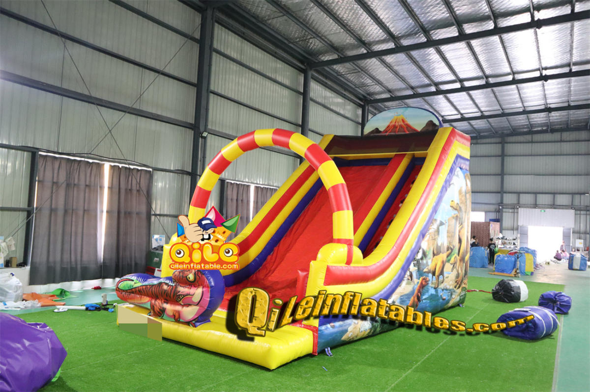 qile-7090 inflatable dry slide 9M long slide