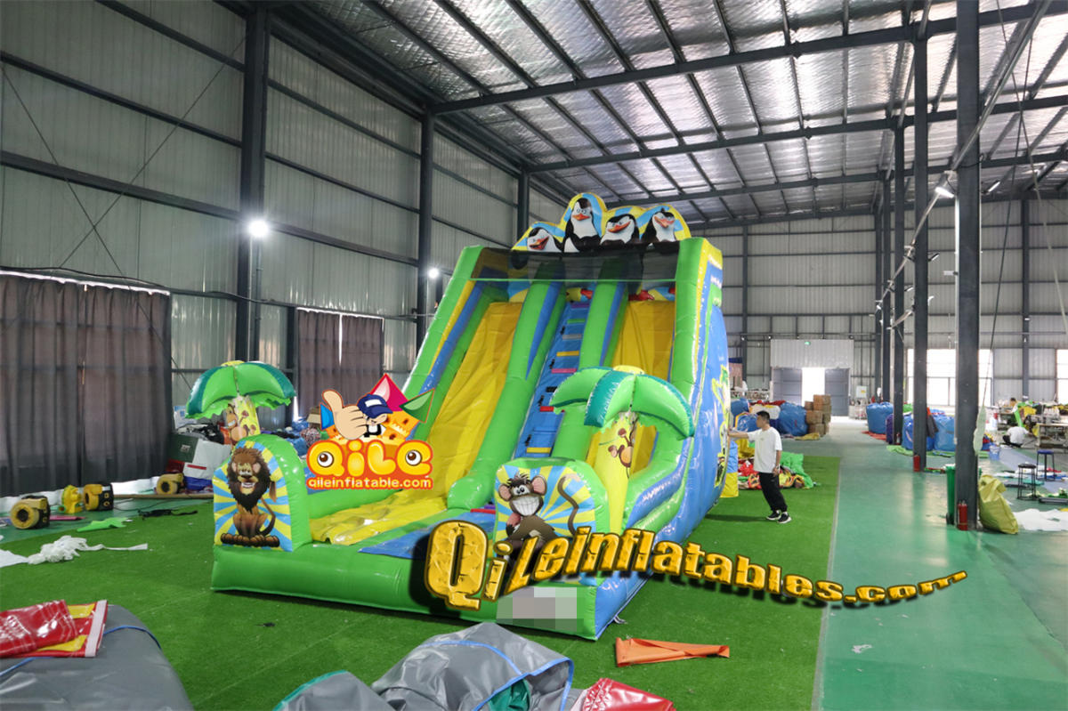 qile-7092 inflatable dry slide Antarctic penguins slide