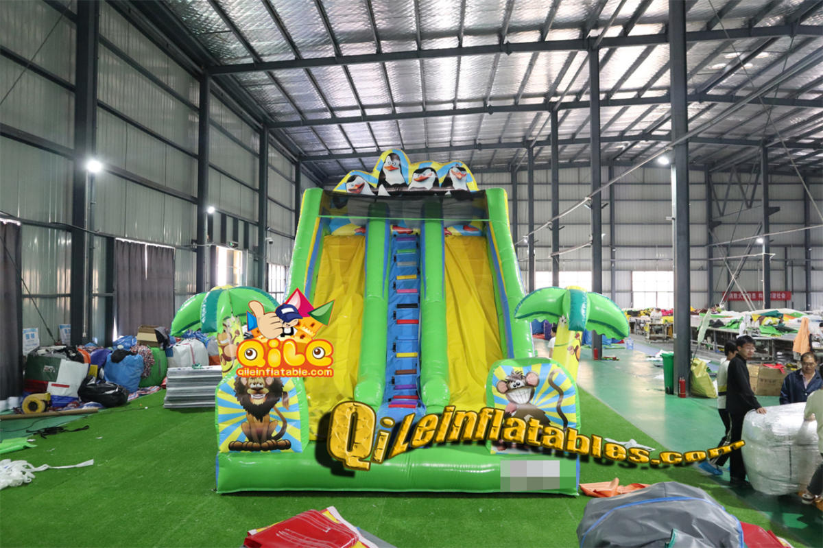 qile-7092 inflatable dry slide Antarctic penguins slide