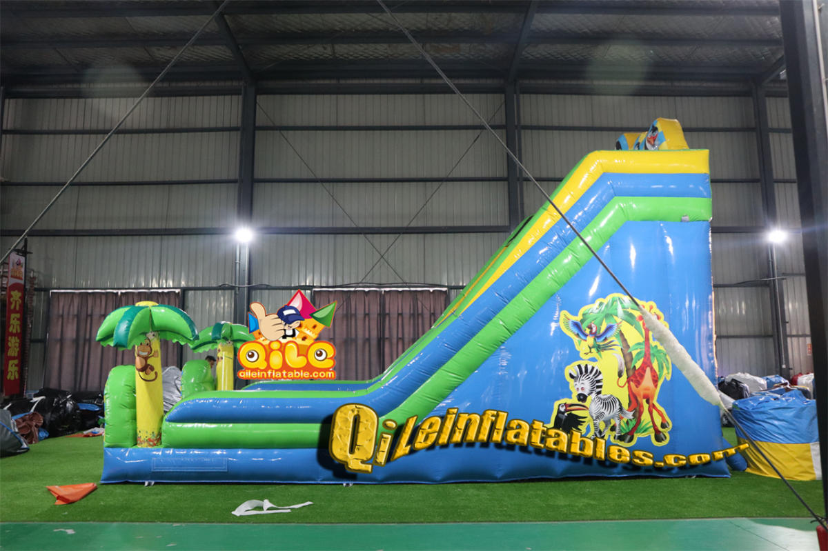 qile-7092 inflatable dry slide Antarctic penguins slide