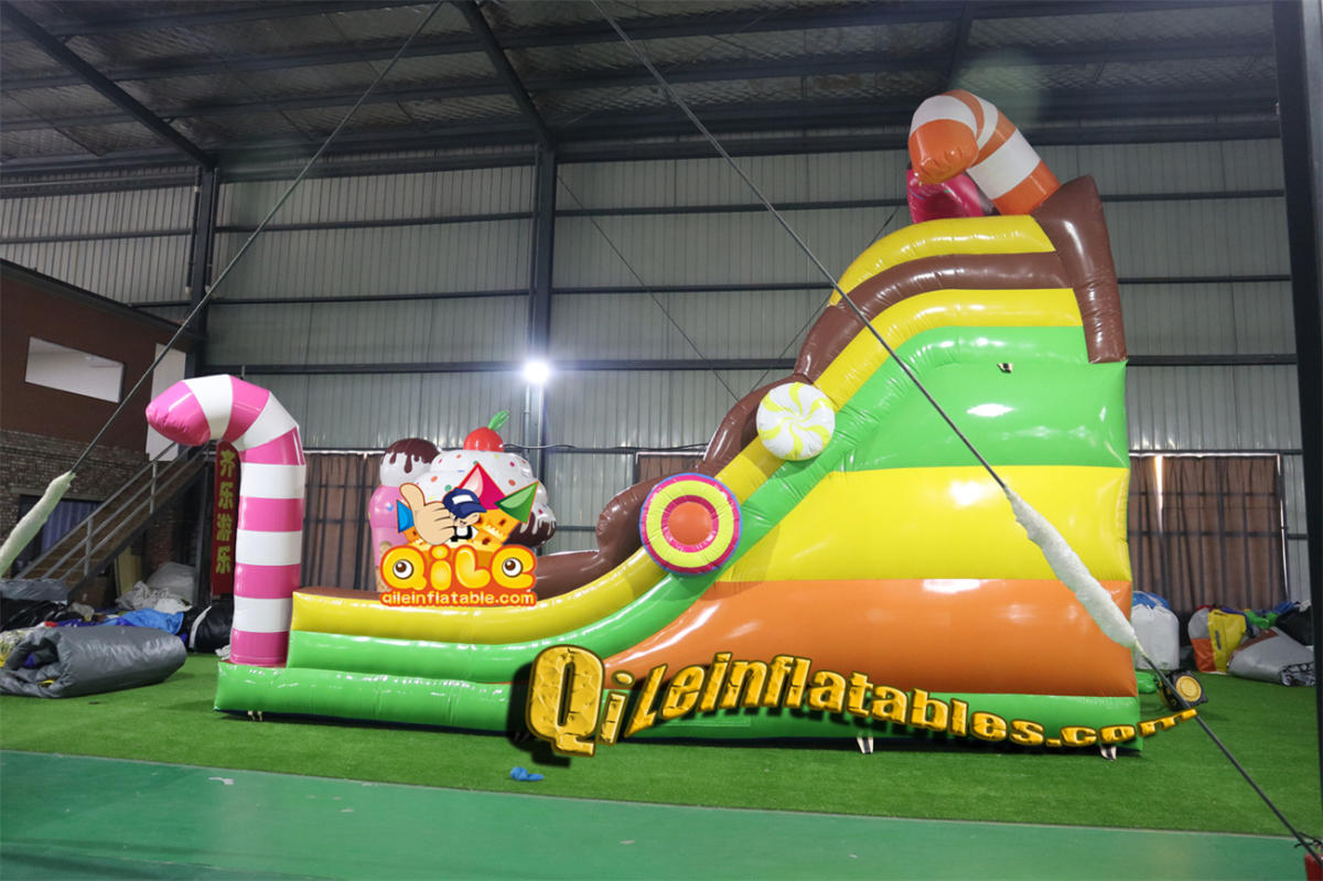 qile-7093 inflatable dry slide