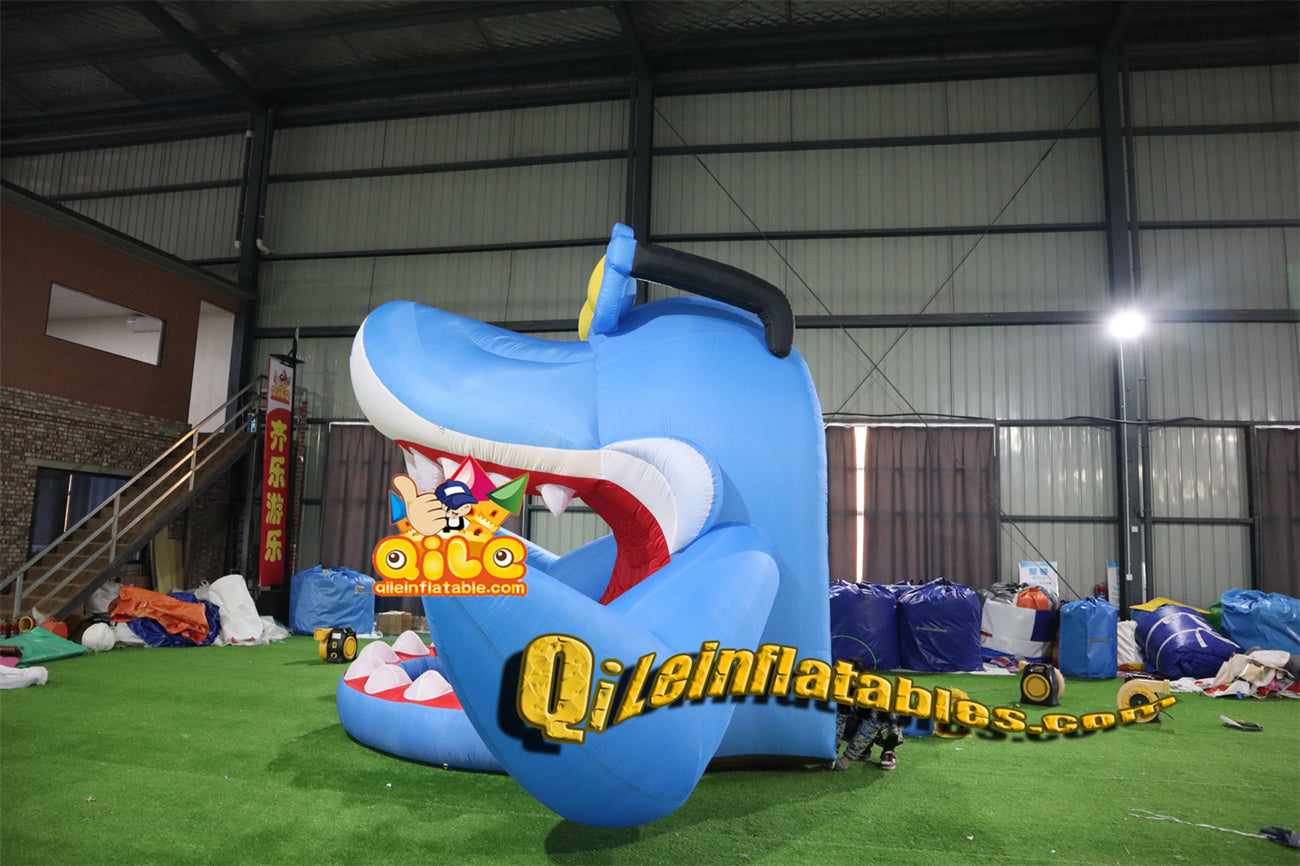 qile-4001 inflatable cartoon molding Shark with glasses Photo booth
