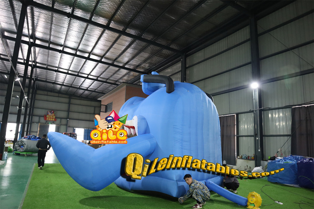 qile-4001 inflatable cartoon molding Shark with glasses Photo booth