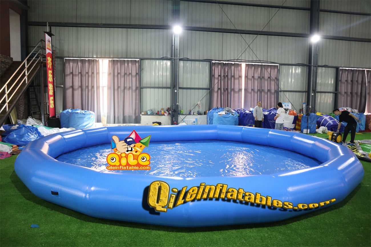 qile-6002 Double climb, double slide, blue dolphin slide with large pool