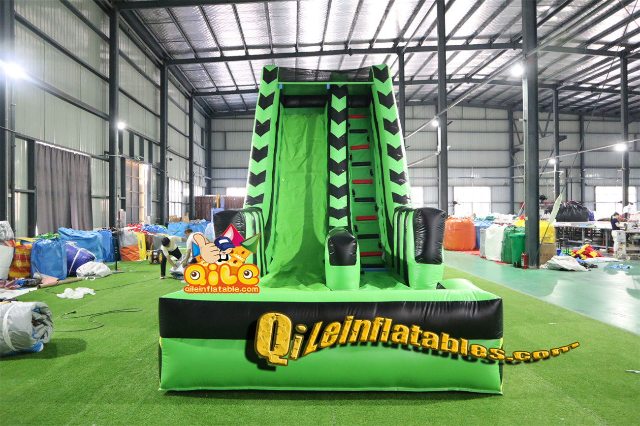 qile-6007 inflatable green slide water slide with pool