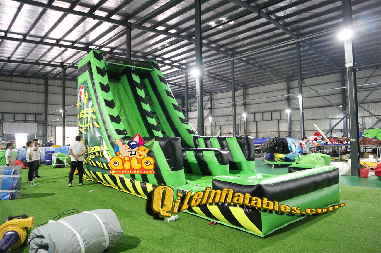 qile-6007 inflatable green slide water slide with pool