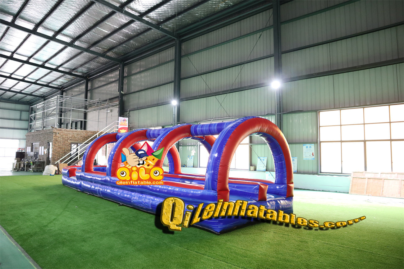 qile-6013 Re and Blue water ripple slide water slide with pool