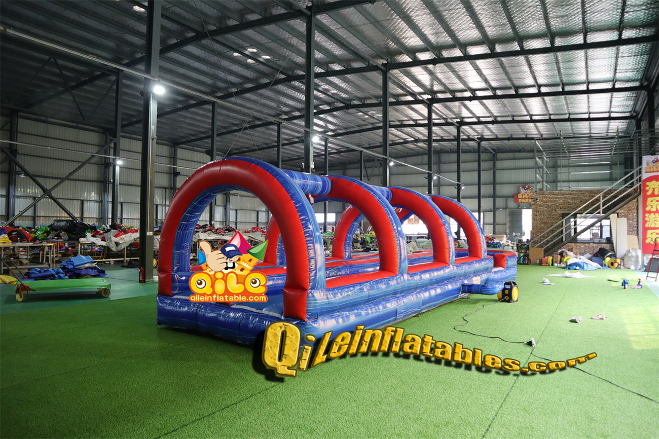 qile-6013 Re and Blue water ripple slide water slide with pool