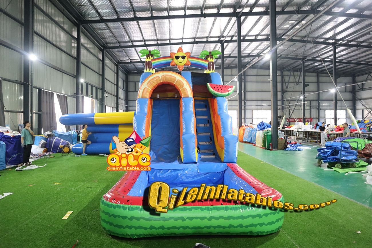 qile-6014 Summer Watermelon water slide with pool