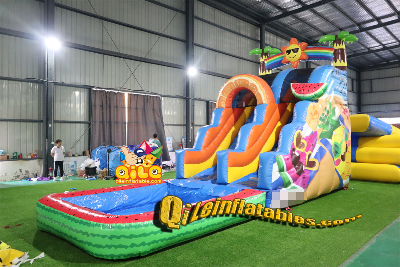 qile-6014 Summer Watermelon water slide with pool