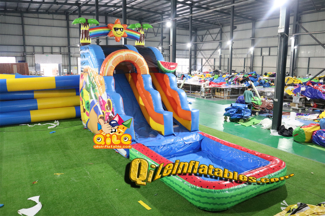 qile-6014 Summer Watermelon water slide with pool