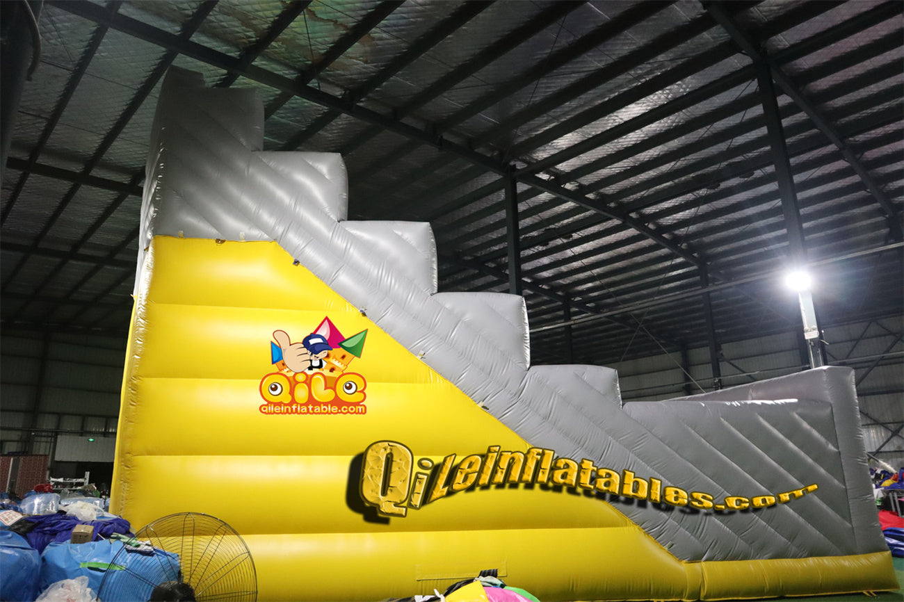 qile-3003 Rainbow channel large slide with pool inflatable fun playground