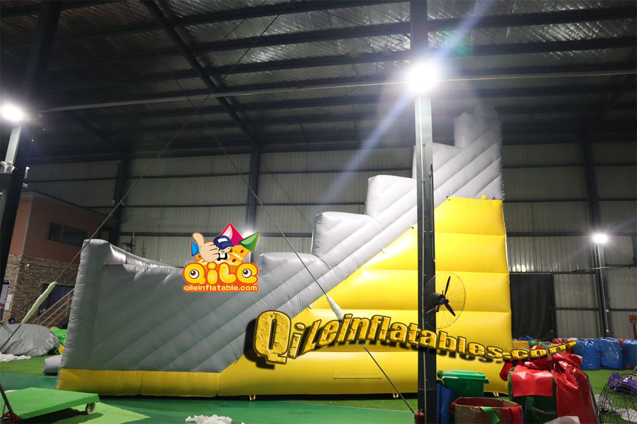 qile-3003 Rainbow channel large slide with pool inflatable fun playground