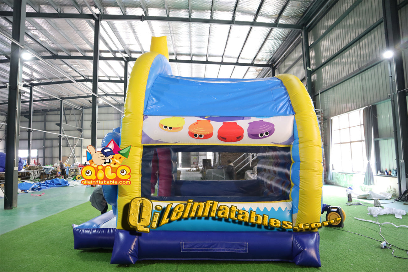 qile-1006 Ocean series shark and dolphin inflatable castle for sales