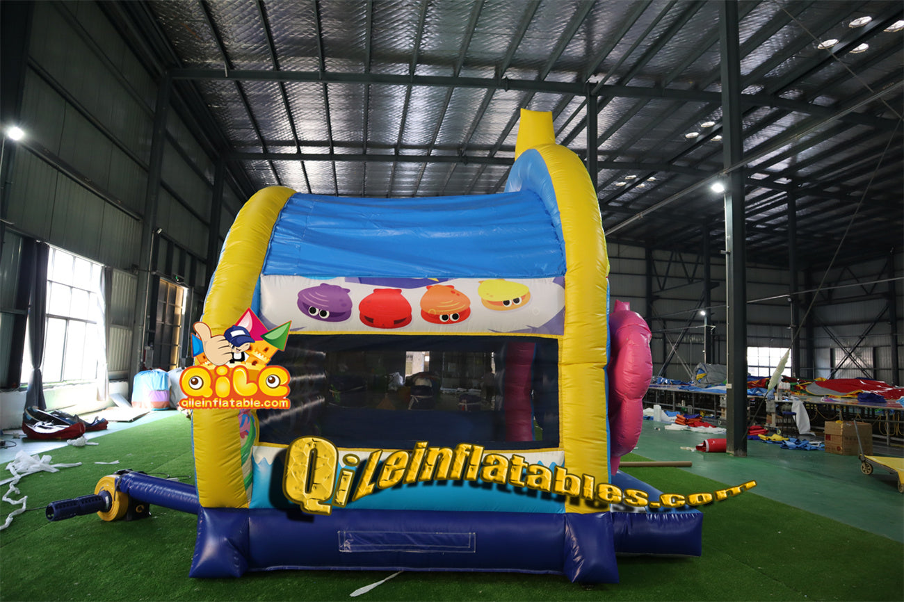 qile-1006 Ocean series shark and dolphin inflatable castle for sales