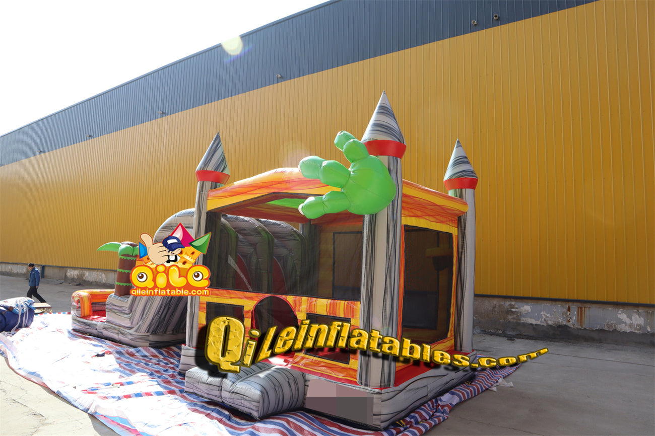 qile-2038 Dinosaur inflatable castle combo for sales