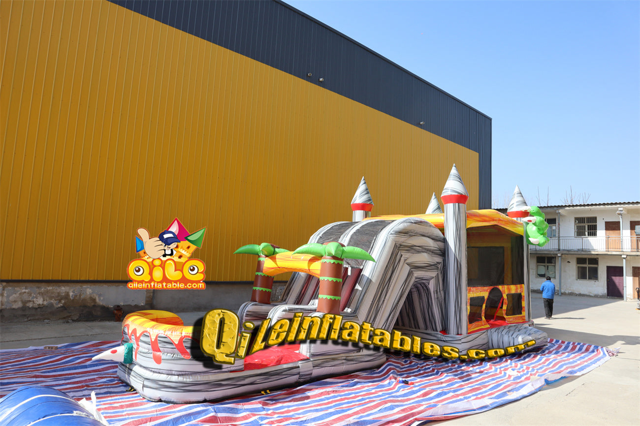 qile-2038 Dinosaur inflatable castle combo for sales